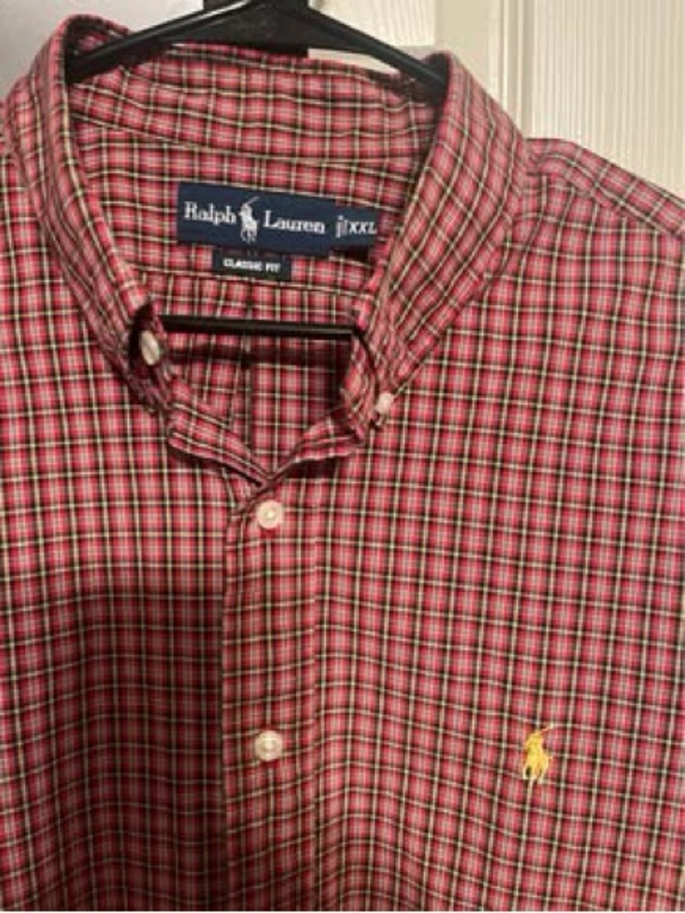 Ralph Lauren Red and White Plaid Casual Button-Down Shirt - Picture 7 of 8